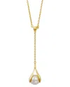 Savvy Cie 18k Over Silver 8.55mm Pearl Drop Necklace
