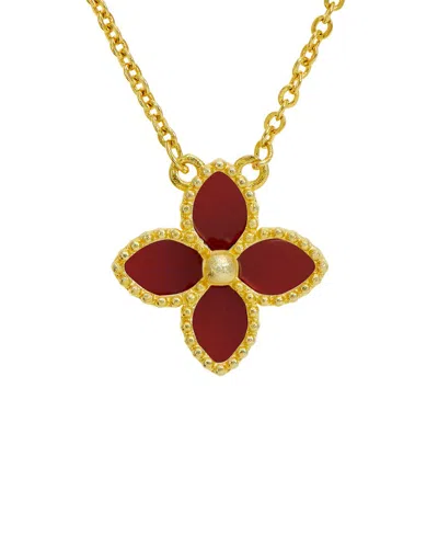 Savvy Cie 18k Over Silver Agate Necklace
