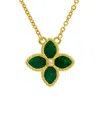 Savvy Cie 18k Over Silver Agate Solitaire Necklace