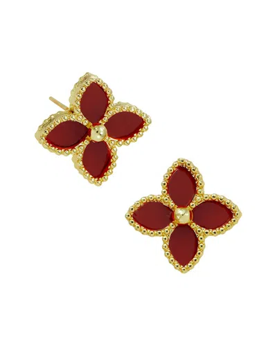 SAVVY CIE SAVVY CIE 18K OVER SILVER AGATE STUDS