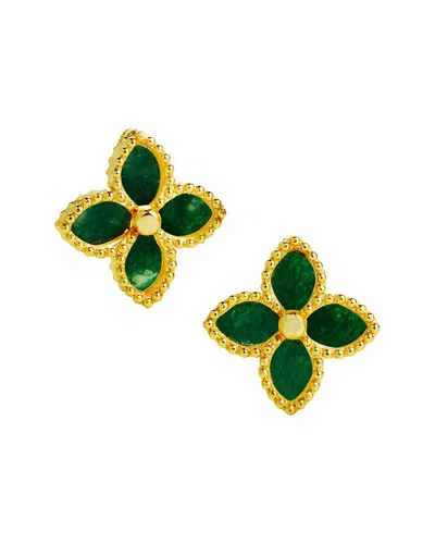 Savvy Cie 18k Over Silver Agate Studs