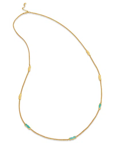 Savvy Cie 18k Over Silver Amazonite Station Necklace