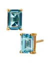 Savvy Cie 18k Over Silver Aquamarine March Birthstone Earrings