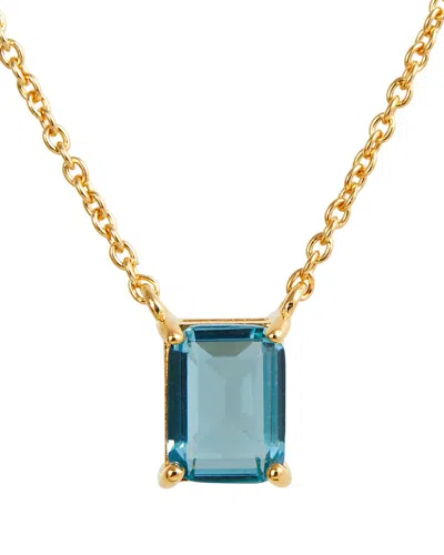 Savvy Cie 18k Over Silver Aquamarine March Birthstone Necklace