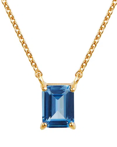 Savvy Cie 18k Over Silver Blue Topaz December Birthstone Necklace
