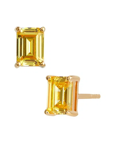 Savvy Cie 18k Over Silver Citrine November Birthstone Earrings