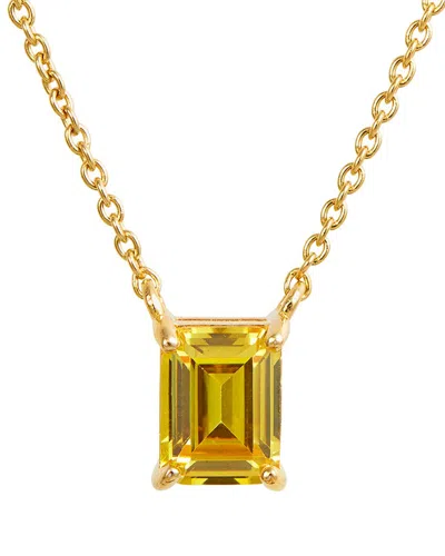 Savvy Cie 18k Over Silver Citrine November Birthstone Necklace