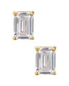 Savvy Cie 18k Over Silver Cz April Birthstone Earrings