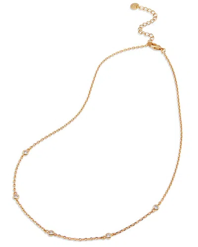 Savvy Cie 18k Over Silver Cz Dainty Necklace
