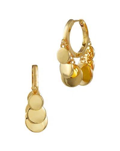 Savvy Cie 18k Over Silver Cz Dangle Hoops