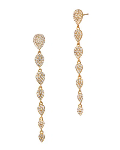 Savvy Cie 18k Over Silver Cz Drop Earrings