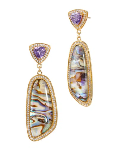 Savvy Cie 18k Over Silver Cz Earrings