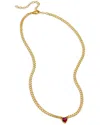 Savvy Cie 18k Over Silver Cz Heart Necklace