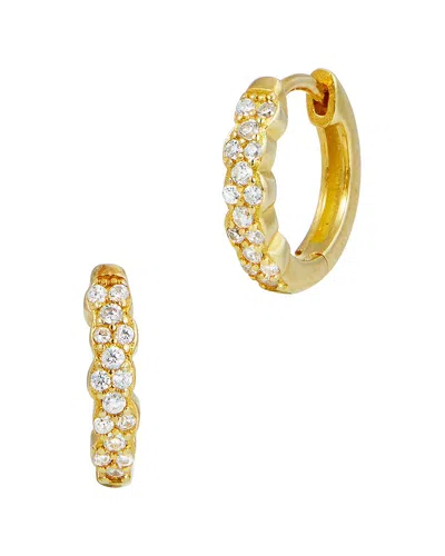 Savvy Cie 18k Over Silver Cz Hoops