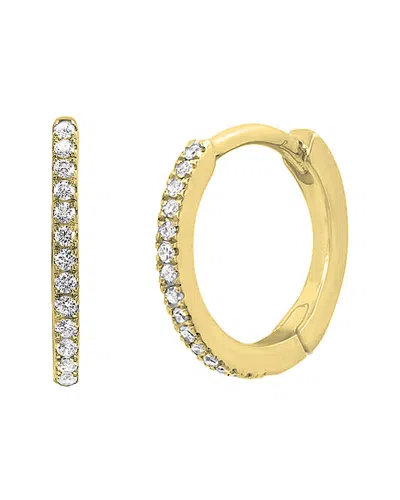 Savvy Cie 18k Over Silver Cz Hoops In Gold