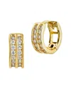Savvy Cie 18k Over Silver Cz Huggie Earrings In Gold
