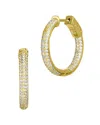 Savvy Cie 18k Over Silver Cz Inside Out Hoops