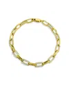 Savvy Cie 18k Over Silver Cz Link Bracelet