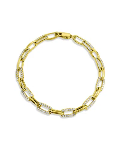 Savvy Cie 18k Over Silver Cz Link Bracelet
