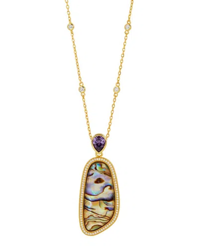 Savvy Cie 18k Over Silver Cz Necklace