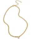 Savvy Cie 18k Over Silver Cz Necklace