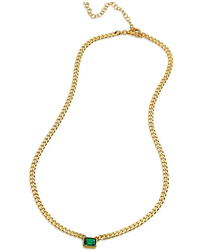 Savvy Cie 18k Over Silver Cz Necklace In Gold