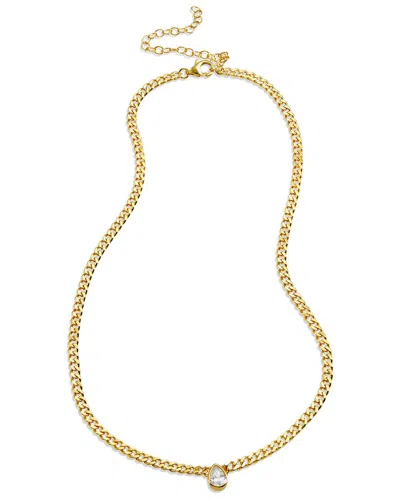 Savvy Cie 18k Over Silver Cz Necklace