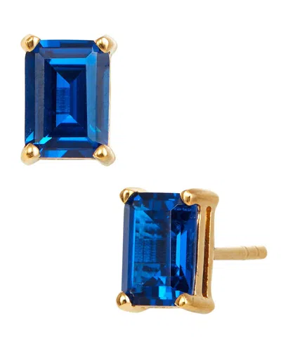 Savvy Cie 18k Over Silver Cz September Birthstone Earrings In Gold