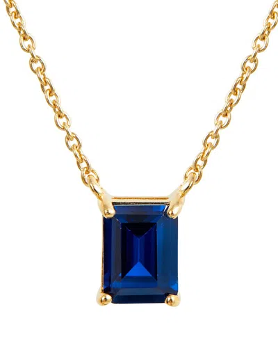 Savvy Cie 18k Over Silver Cz September Birthstone Necklace