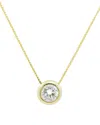 Savvy Cie 18k Over Silver Cz Solitaire Necklace
