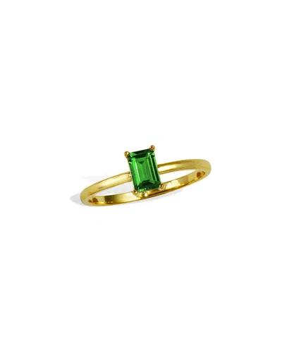 Savvy Cie 18k Over Silver Cz Stackable Ring In Gold