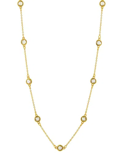 Savvy Cie 18k Over Silver Cz Statement Necklace In Gold