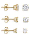 Savvy Cie 18k Over Silver Cz Studs