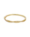 Savvy Cie 18k Over Silver Cz Twist Bangle Bracelet