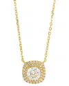 Savvy Cie 18k Over Silver Double Halo Necklace