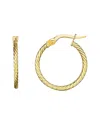 Savvy Cie 18k Over Silver Fluted Hoops