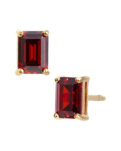 Savvy Cie 18k Over Silver Garnet January Birthstone Earrings