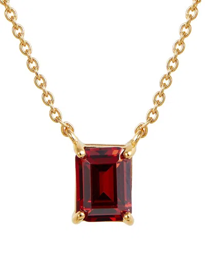 Savvy Cie 18k Over Silver Garnet January Birthstone Necklace