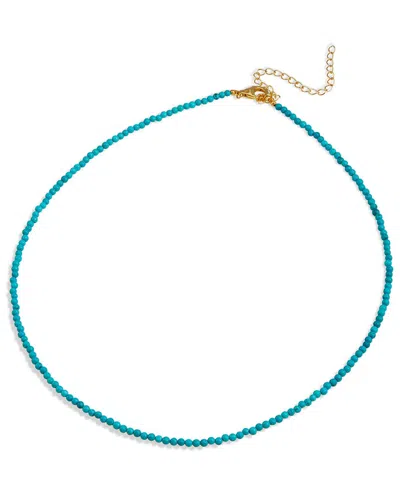 Savvy Cie 18k Over Silver Green Turquoise Necklace In Blue
