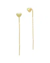 Savvy Cie 18k Over Silver Heart Threader Earrings