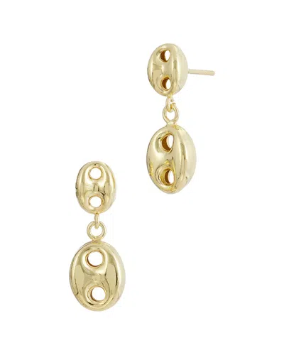 Savvy Cie 18k Over Silver Link Earrings In Gold