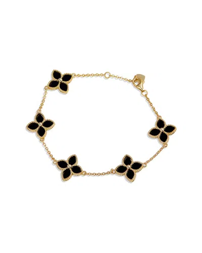 Savvy Cie 18k Over Silver Onyx Bracelet