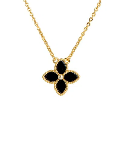 Savvy Cie 18k Over Silver Onyx Necklace