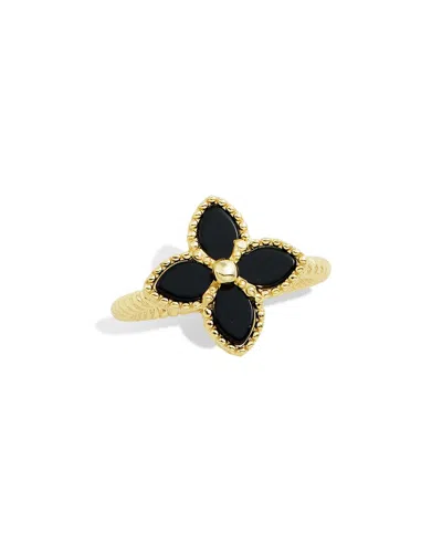Savvy Cie 18k Over Silver Onyx Ring