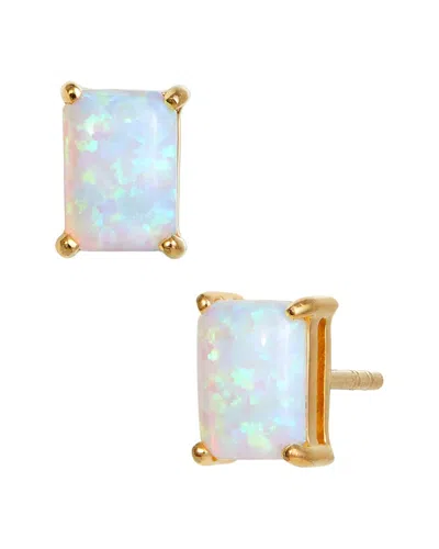 Savvy Cie 18k Over Silver Opal October Birthstone Earrings