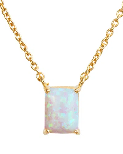 Savvy Cie 18k Over Silver Opal October Birthstone Necklace