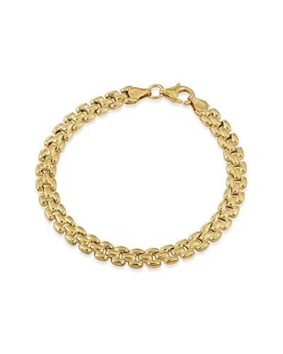 Savvy Cie 18k Over Silver Panther Link Bracelet