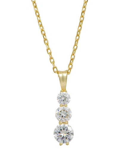 Savvy Cie 18k Over Silver Pendant Necklace In Gold