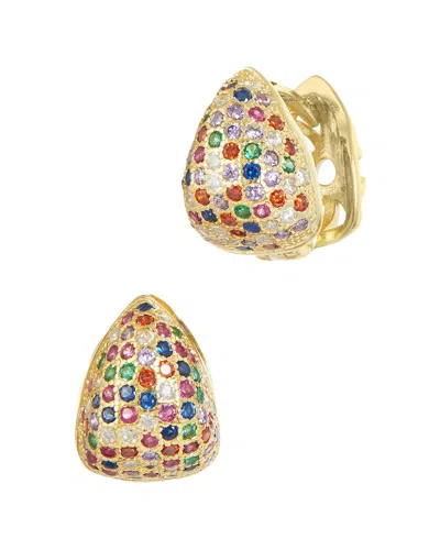 Savvy Cie 18k Over Silver Puff Studs