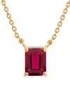 Savvy Cie 18k Over Silver Ruby July Birthstone Necklace